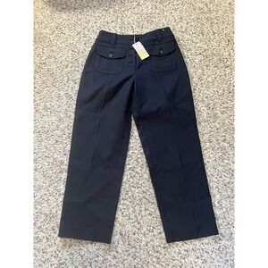 Boden New women's Cotton Blend Trousers - Size 4P UK 8P Navy Blue British Style